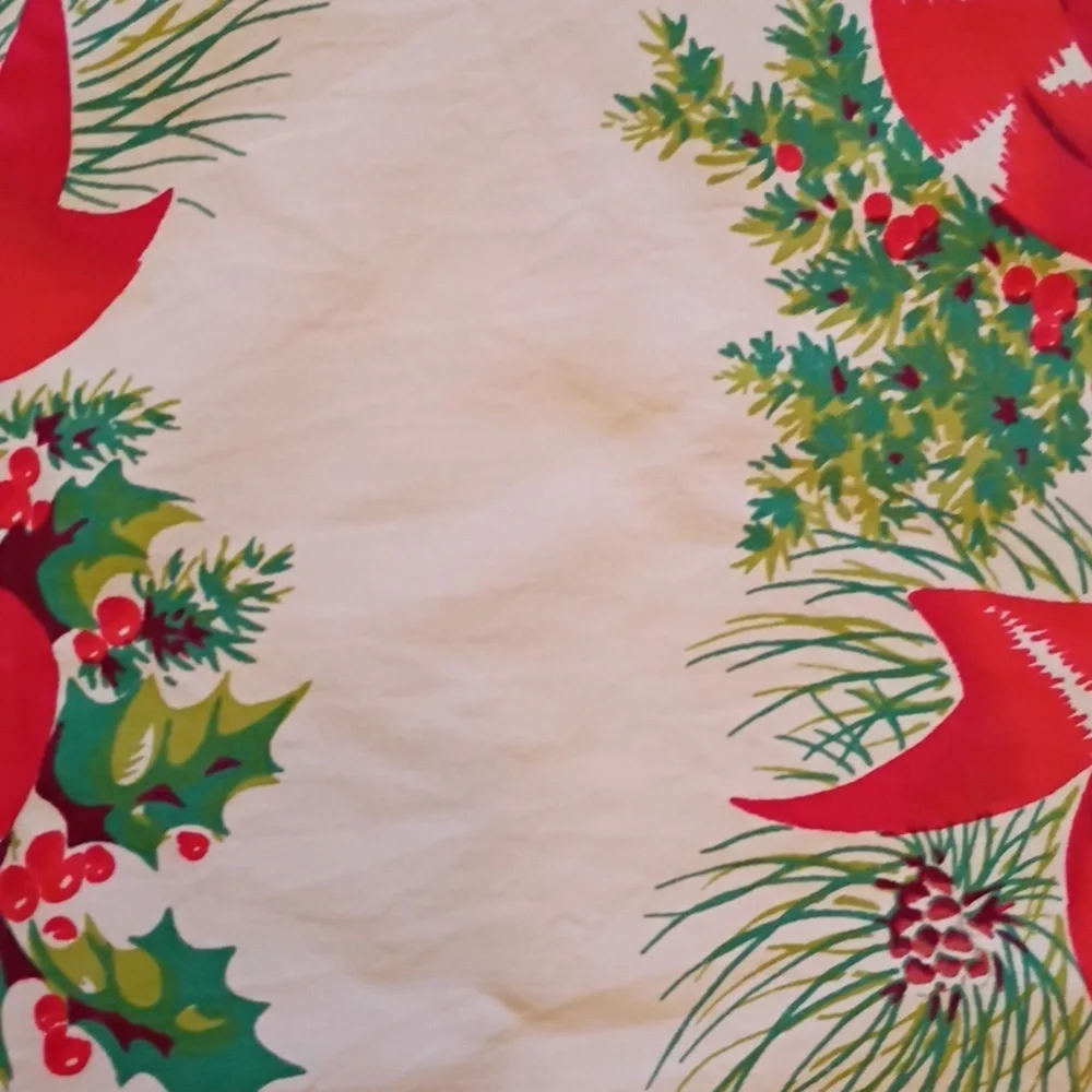 Festive Holiday Tablecloth with Red Bows